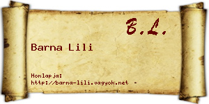Barna Lili névjegykártya