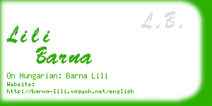 lili barna business card